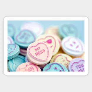 "My Hero" Love Heart Sweets Sticker